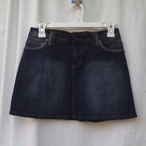 Victory Viky Dark Jean Mini Skirt Medium
